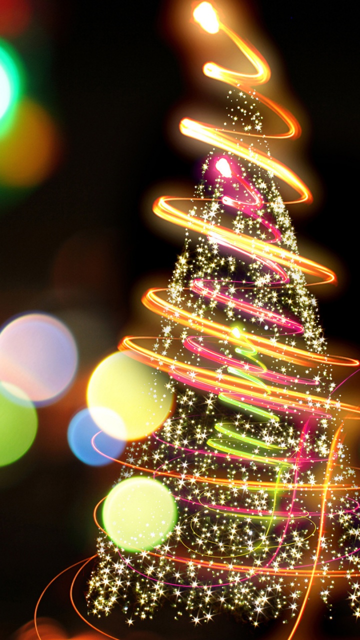 El Día De Navidad, Luces de Navidad, Luz, Decoración de la Navidad, Navidad. Wallpaper in 720x1280 Resolution