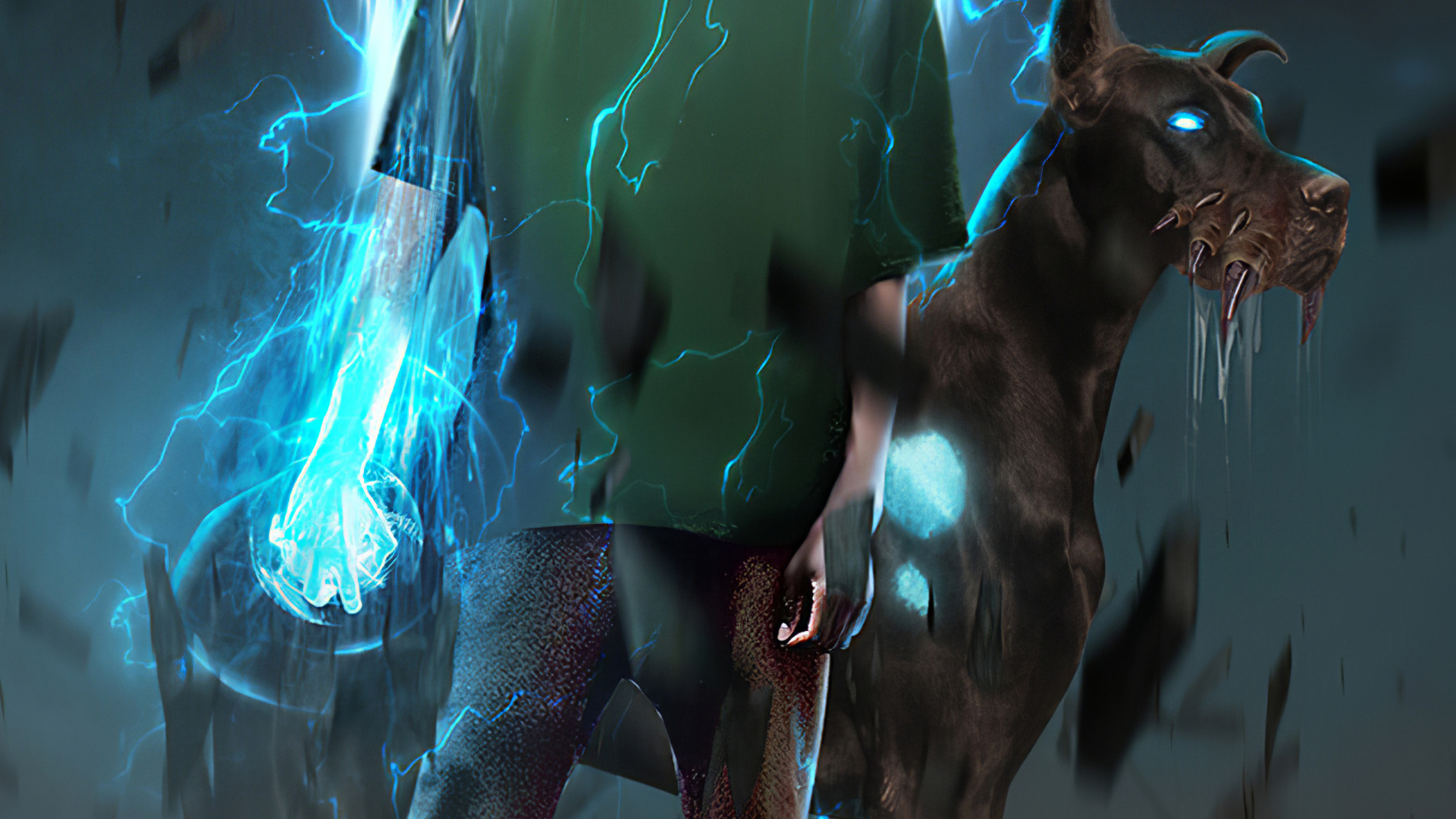 Mortal Kombat 11, Shaggy Rogers, Art, Cartoon, Electric Blue. Wallpaper in 1920x1080 Resolution