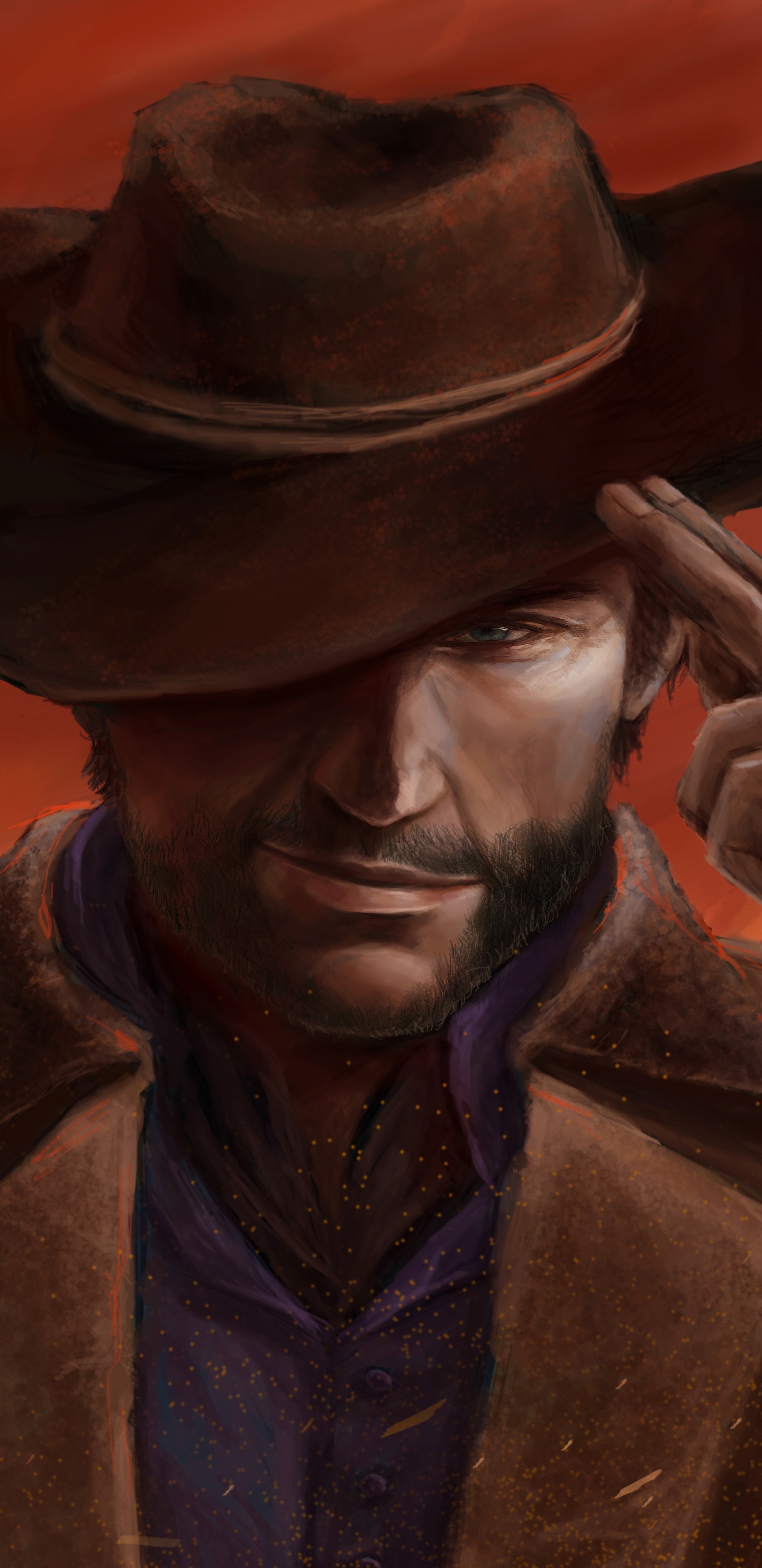 Red Dead Redemption 2, Red Dead Redemption, Arthur Morgan, John Marston, Chapeau de Cow-boy. Wallpaper in 1440x2960 Resolution