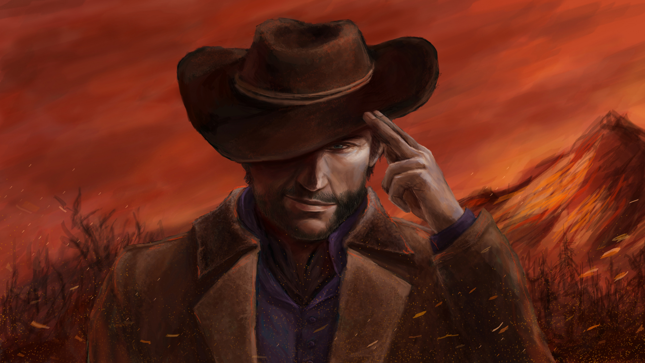 Red Dead Redemption 2, Red Dead Redemption, Arthur Morgan, John Marston, Cowboy Hat. Wallpaper in 2560x1440 Resolution