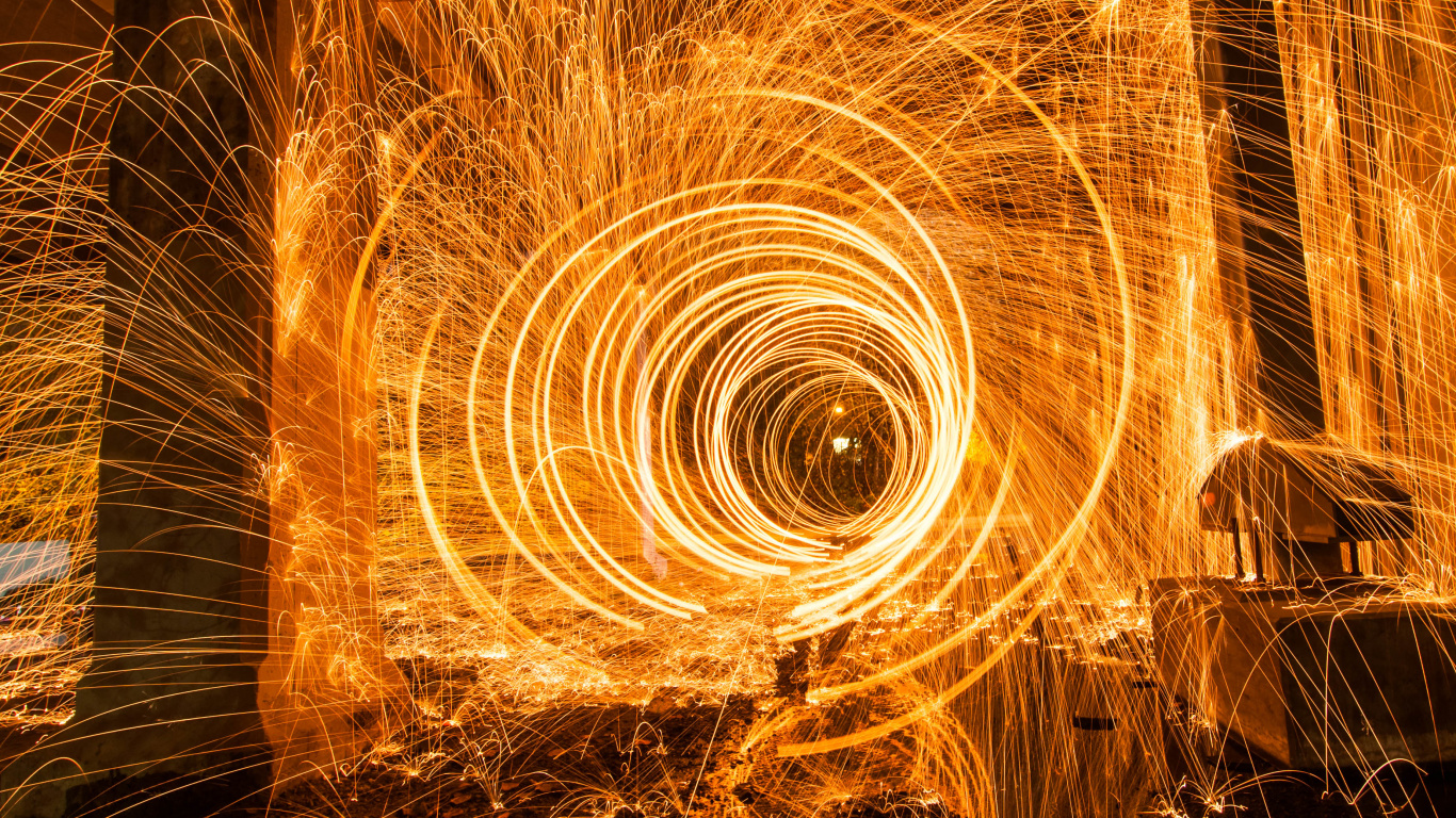 Light Painting, Düsteres Gebirgsevangelium, Bernstein, Hitze, Kunst. Wallpaper in 1366x768 Resolution