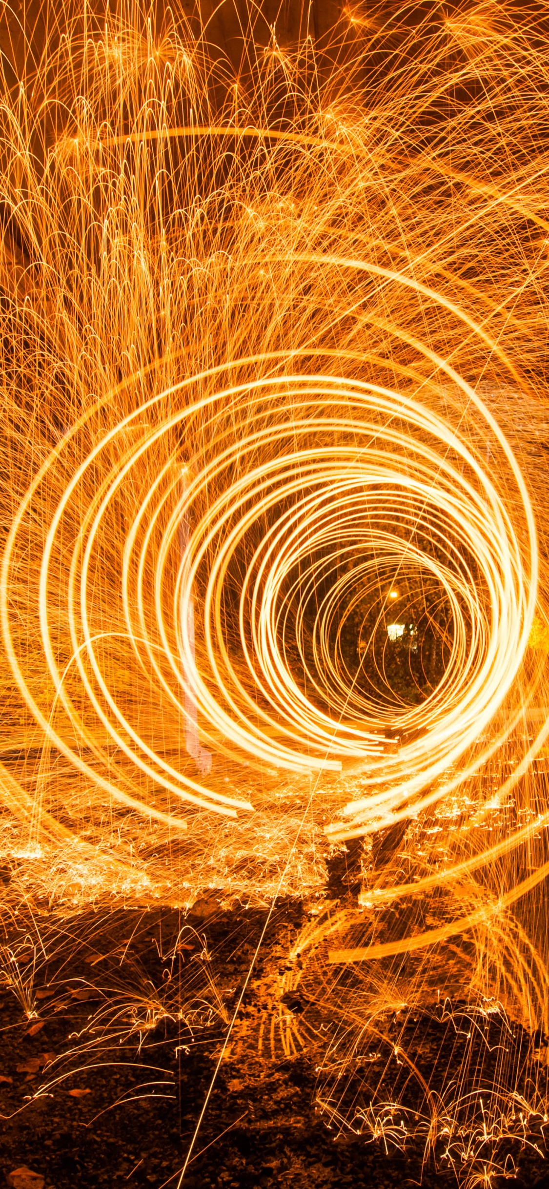 Light Painting, Gloom Mountain Gospel, Amber, Line, Heat. Wallpaper in 1125x2436 Resolution