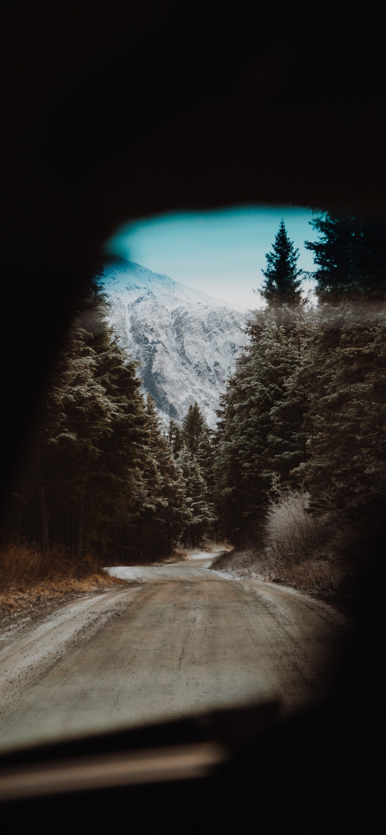 Nieve, Invierno, Carretera, Infraestructura. Wallpaper in 1242x2688 Resolution