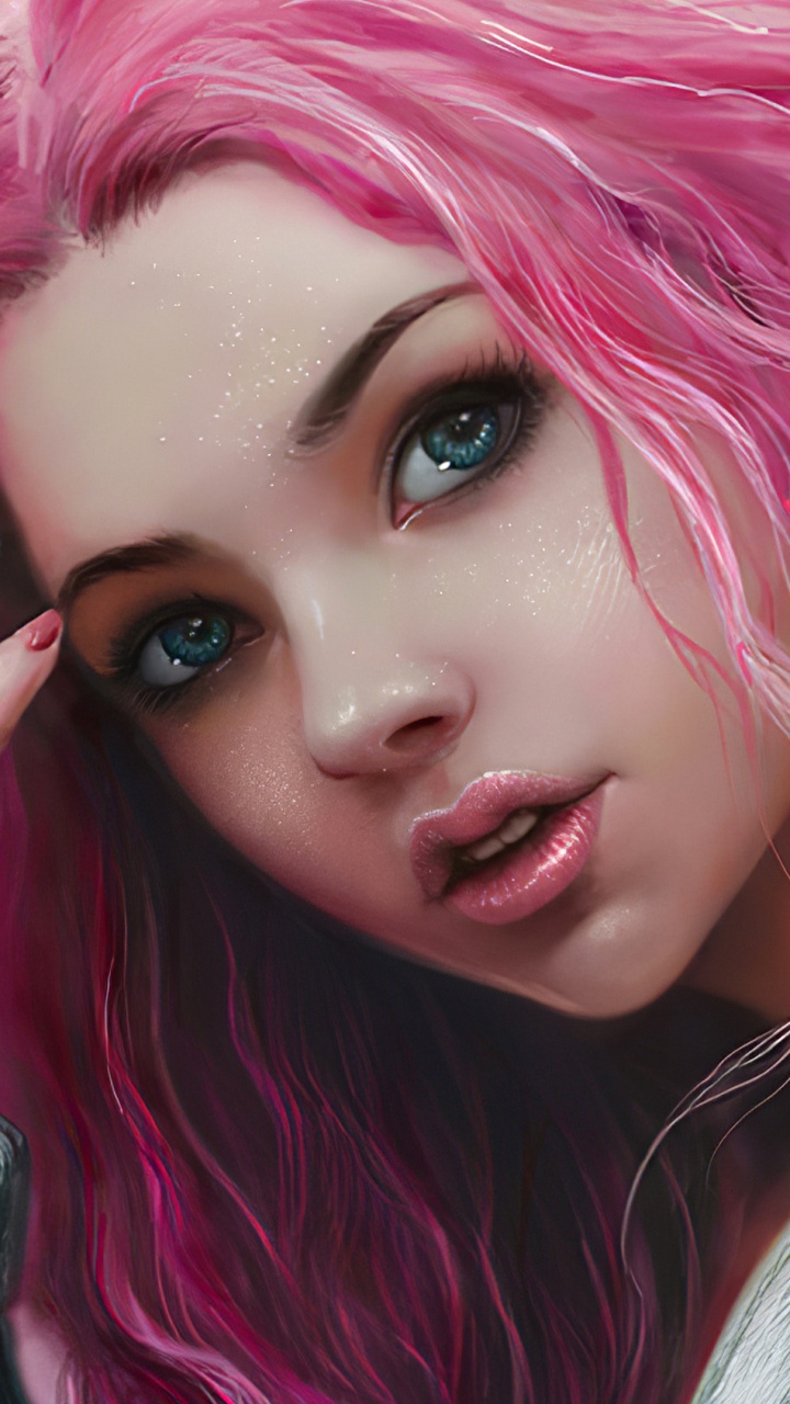 数码艺术, 艺术, 绘画, 可爱的女孩, 头发 壁纸 720x1280 允许