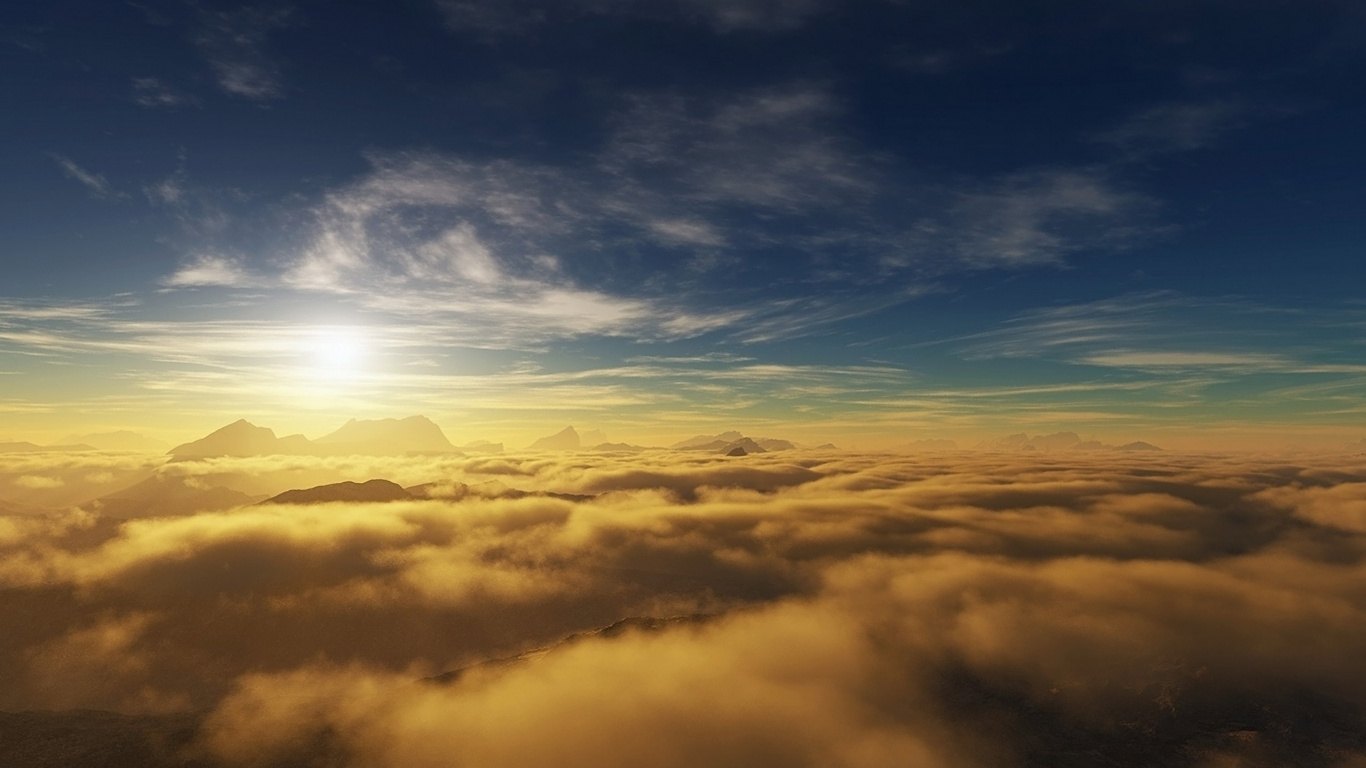 Weiße Wolken Und Blauer Himmel Tagsüber. Wallpaper in 1366x768 Resolution