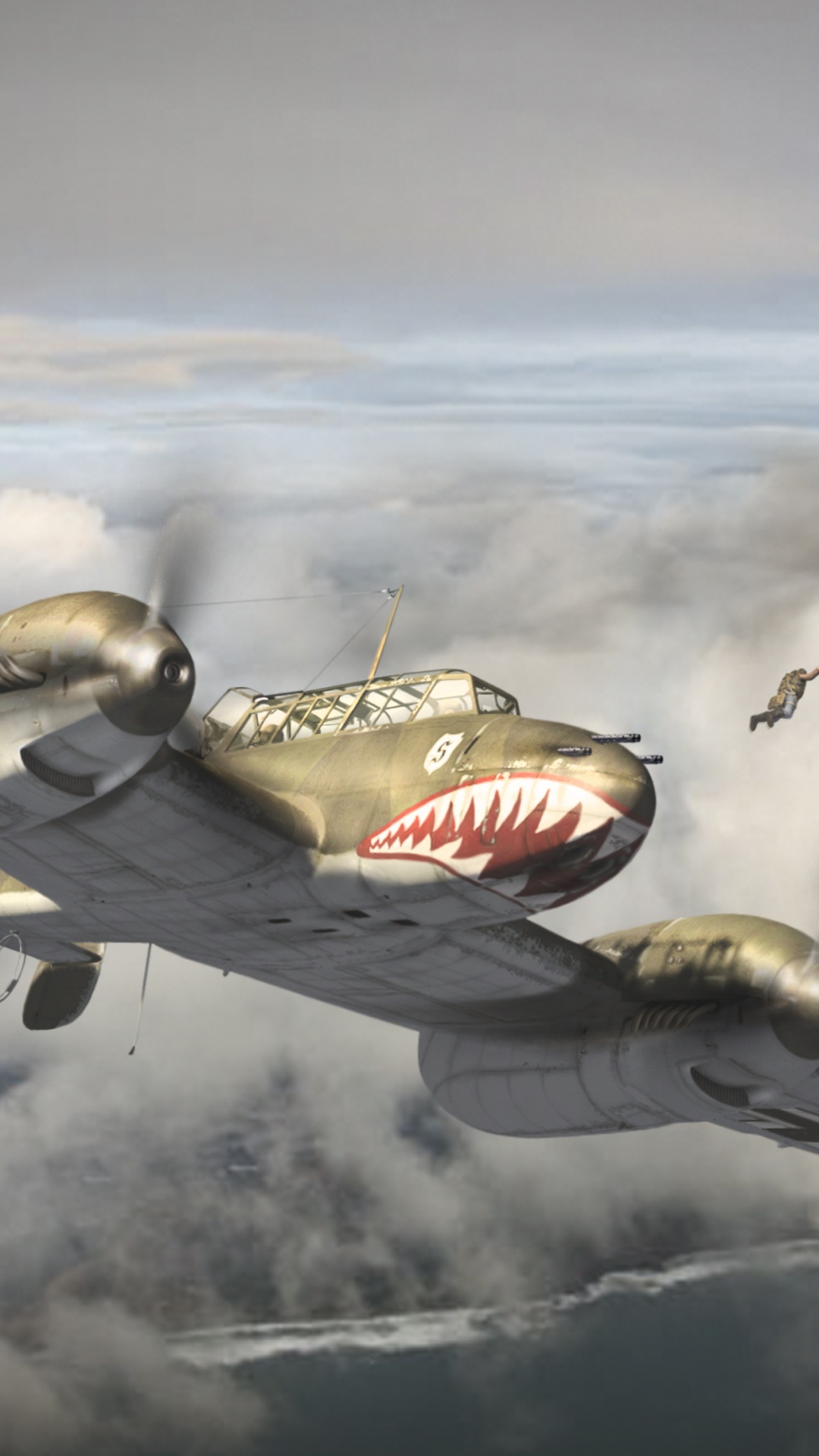第二次世界大战, 绘画, 军用飞机, 航空, 空军 壁纸 1080x1920 允许