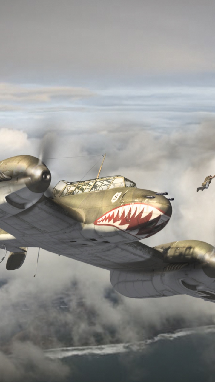 第二次世界大战, 绘画, 军用飞机, 航空, 空军 壁纸 720x1280 允许