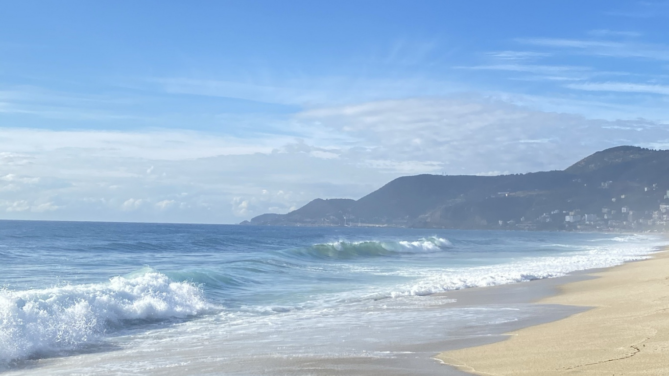Agia Eleni Beach, Cloud, Water, Beach, Tree. Wallpaper in 1366x768 Resolution