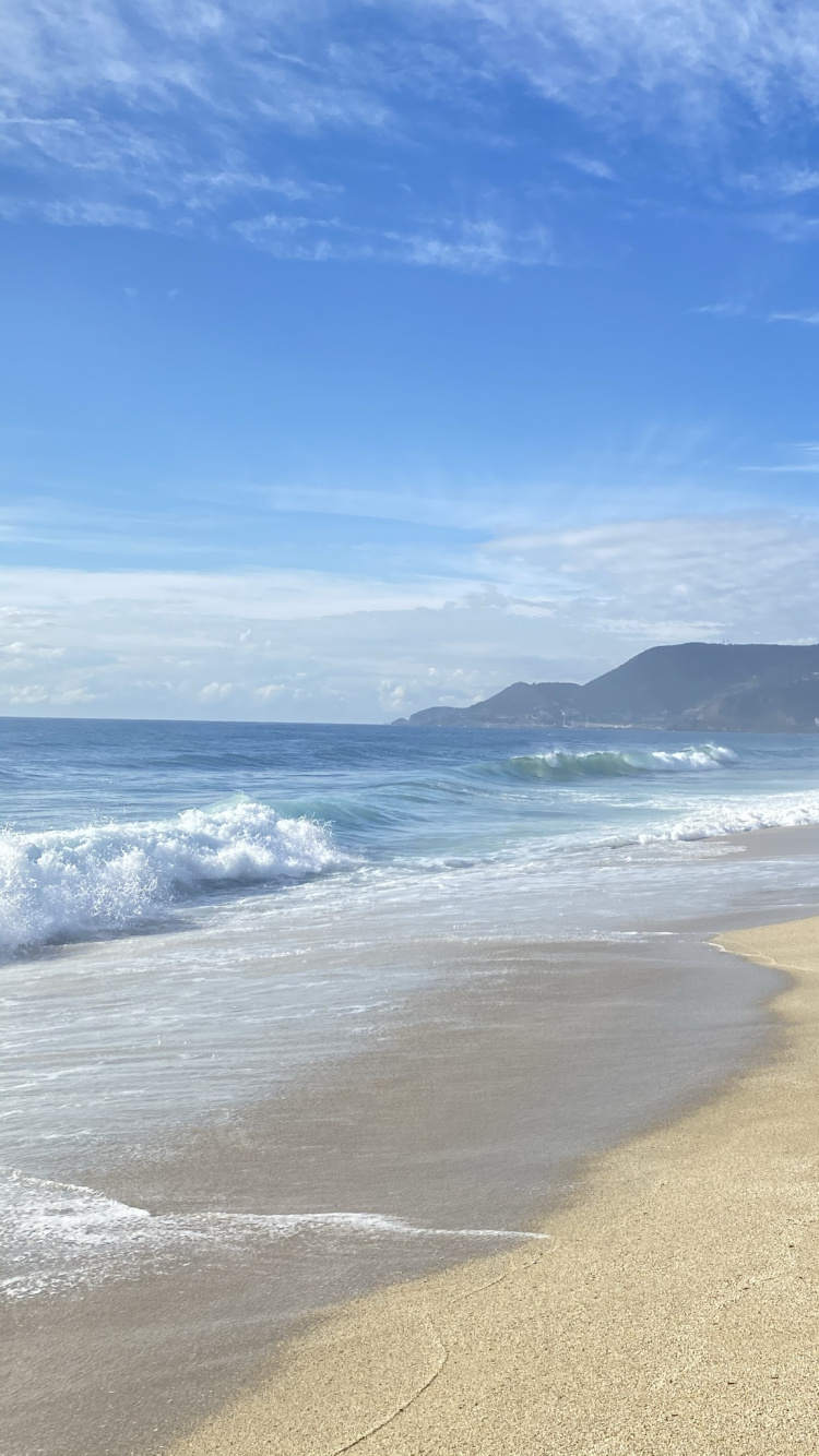 Playa de Agia Eleni, Agua, Playa, Cumulus, Promontorio. Wallpaper in 750x1334 Resolution