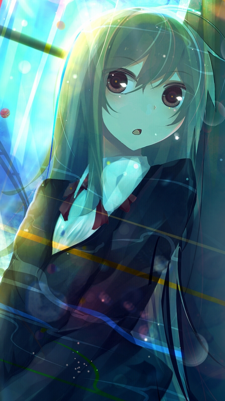 Femme en Blazer Noir Avec Personnage Anime Cheveux Blancs. Wallpaper in 750x1334 Resolution