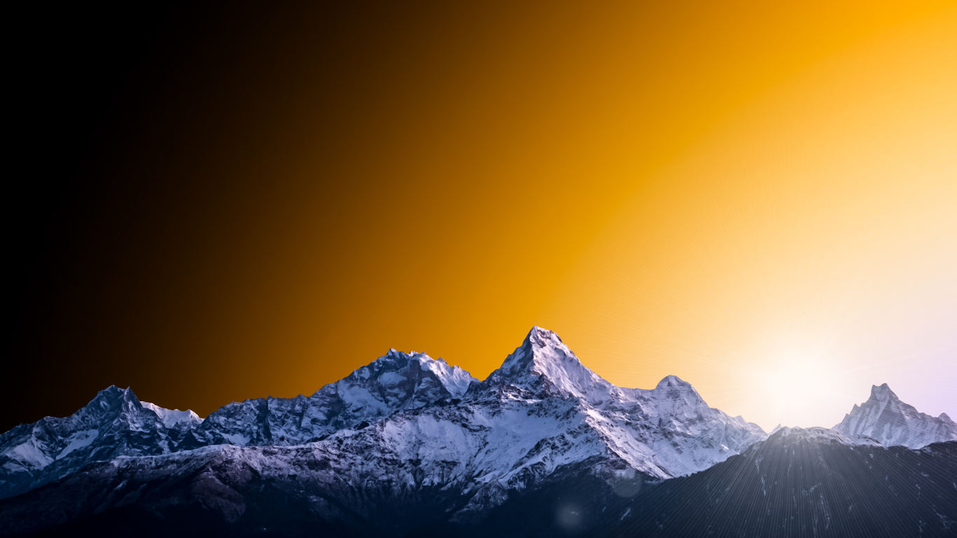 Annapurna, Mount Scenery, Alpen, Bergkette, Atmosphäre. Wallpaper in 1366x768 Resolution