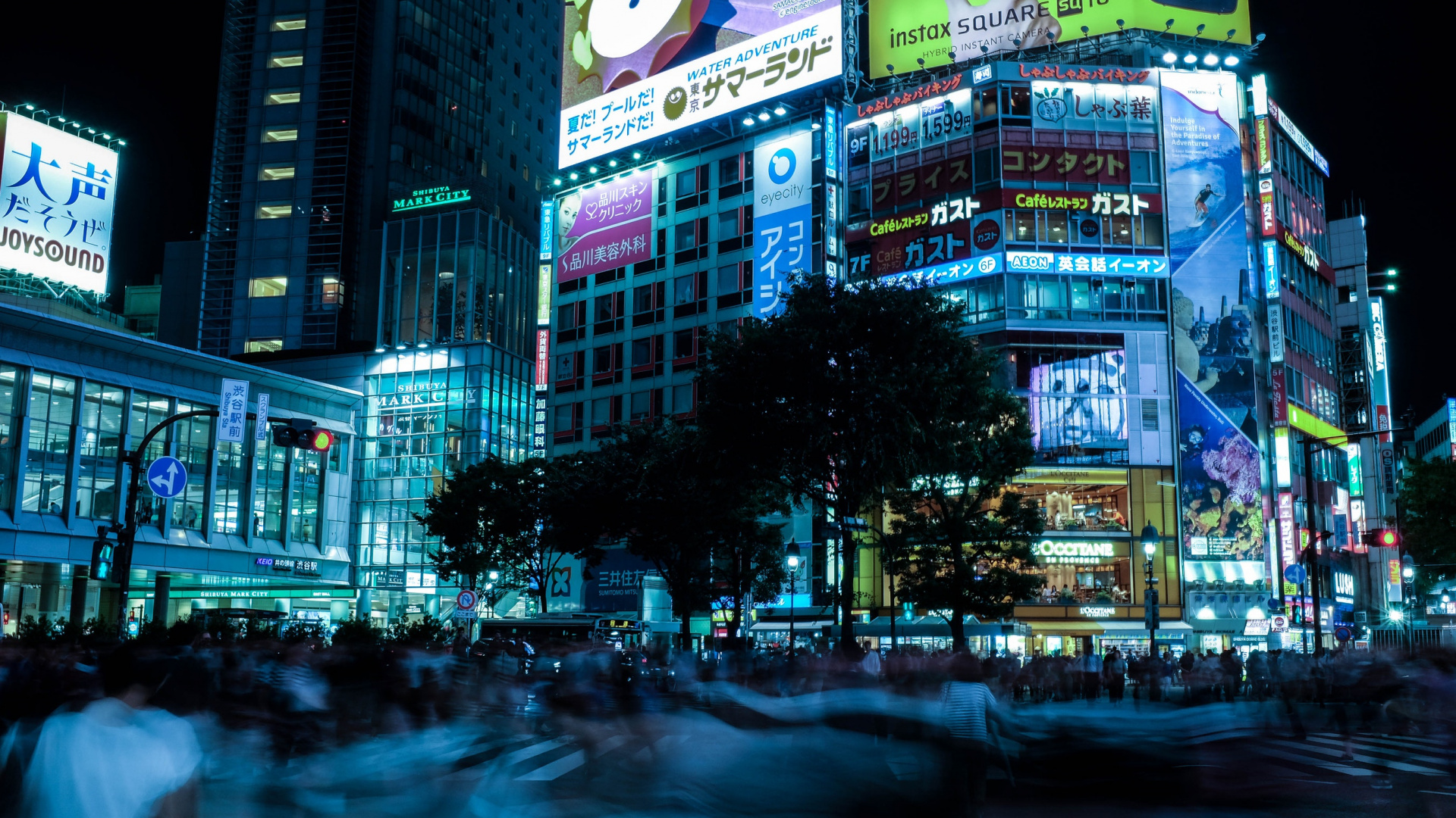 City Buildings With Lights Turned on During Night Time. Wallpaper in 1920x1080 Resolution