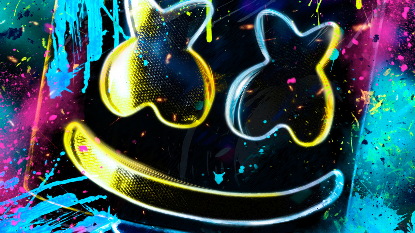 Neon, Graphic Design, Psychedelic Art, Graphics, Art. Wallpaper in 1366x768 Resolution