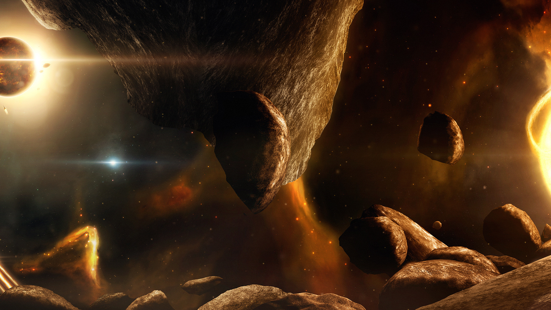 Rocas Marrones en el Cuerpo de Agua. Wallpaper in 1920x1080 Resolution