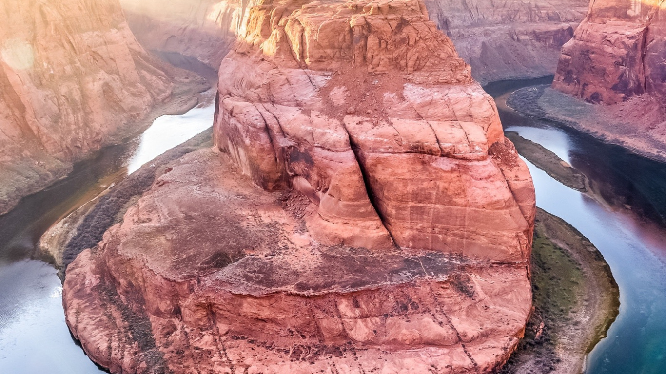 Horseshoe Bend, Grand Canyon, Glen Canyon Dam, Lake Powell, Page. Wallpaper in 1366x768 Resolution