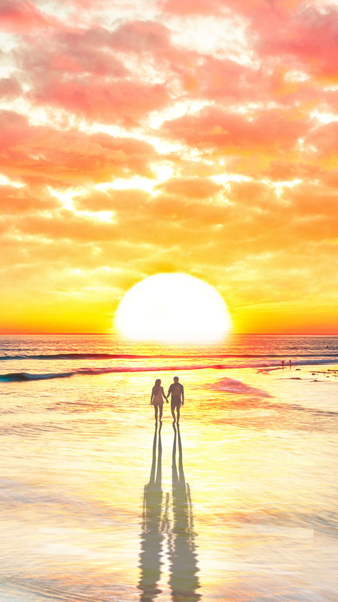 Man Standing on Beach During Sunset. Wallpaper in 1080x1920 Resolution