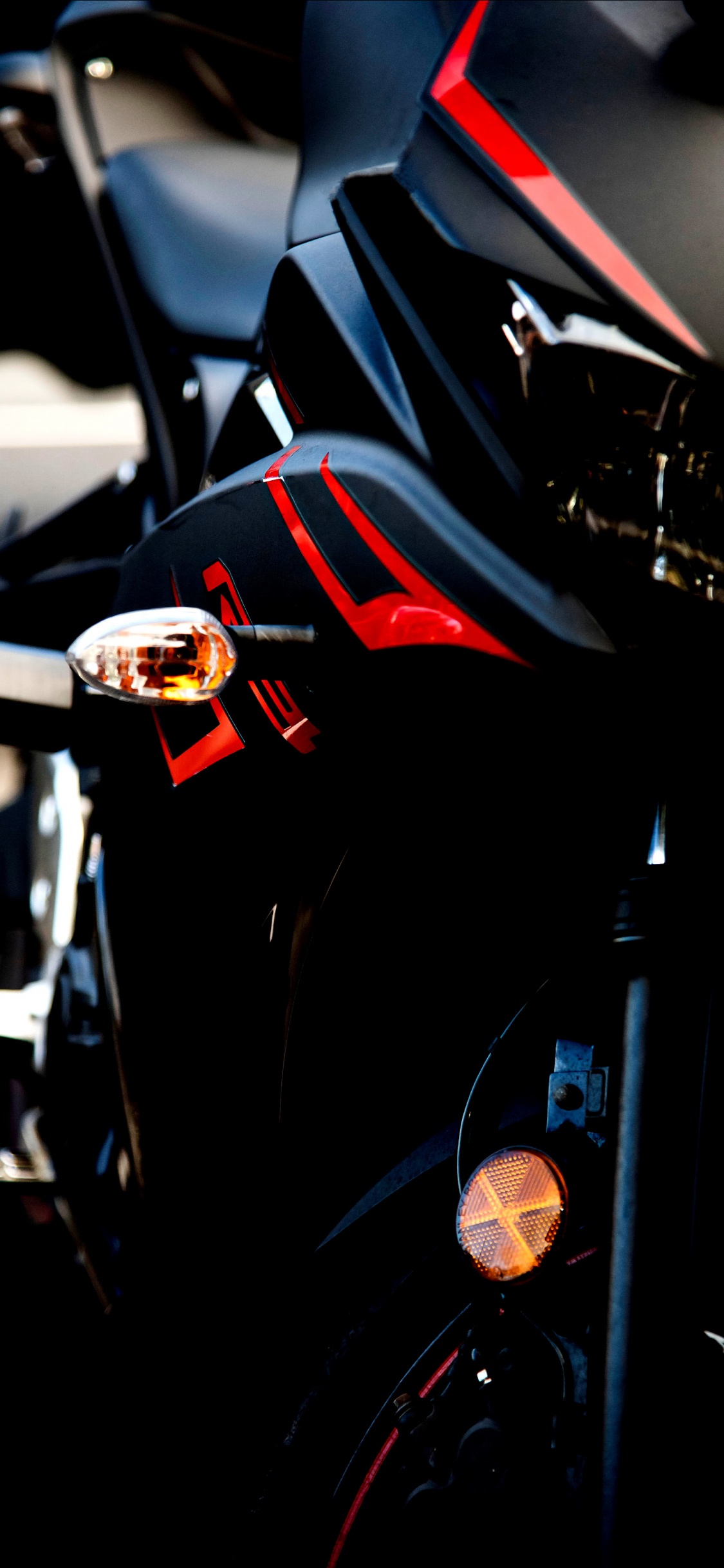 Coche, Ktm, Motocicleta, Pegatina, Naranja. Wallpaper in 1125x2436 Resolution