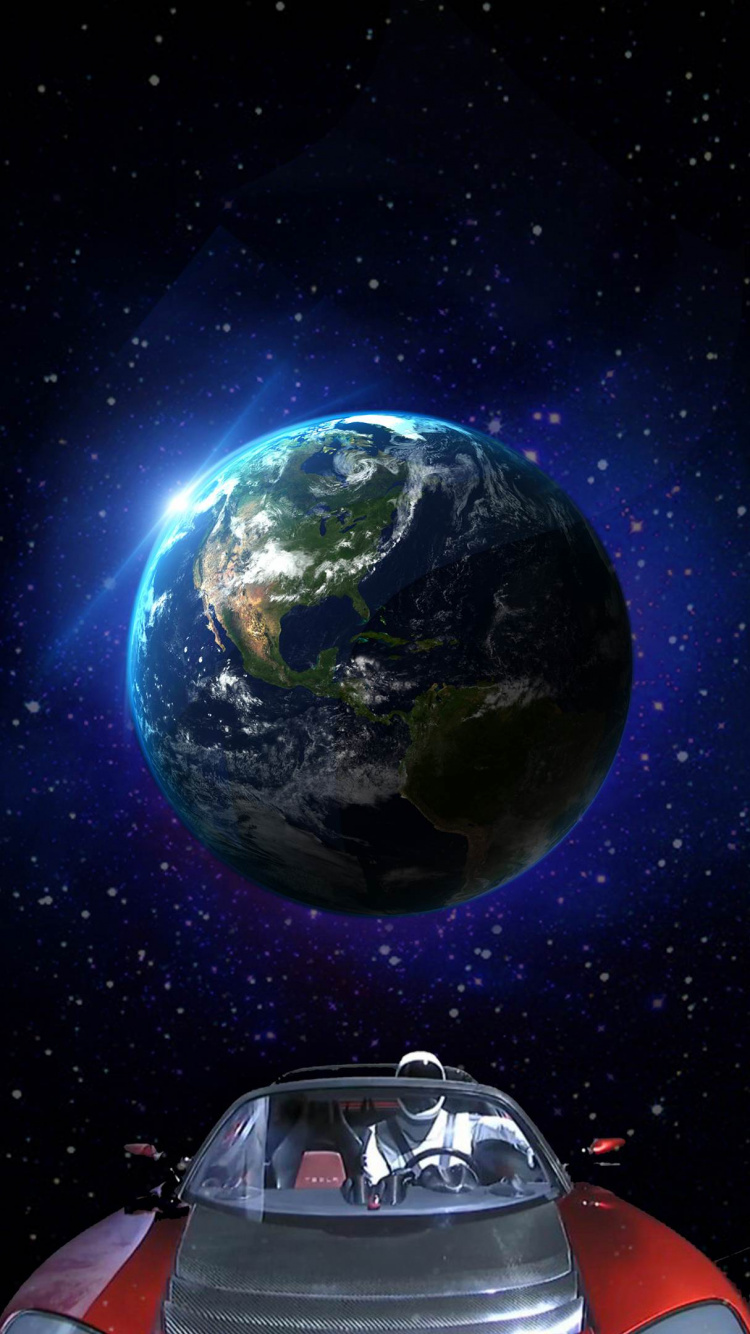 Voiture Noir et Argent Sous Ciel Bleu. Wallpaper in 750x1334 Resolution