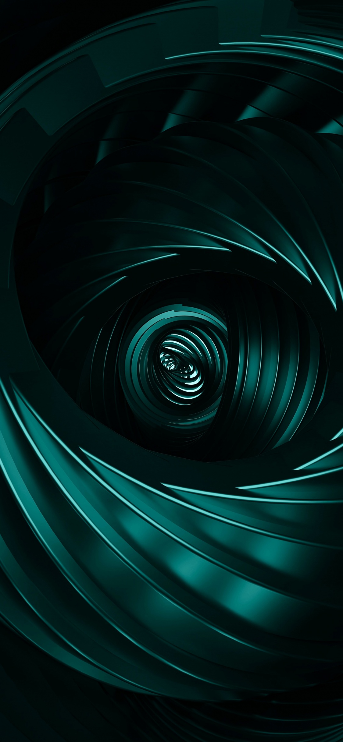 Spiral, Fractal Art, Liquid, Water, Azure. Wallpaper in 1125x2436 Resolution