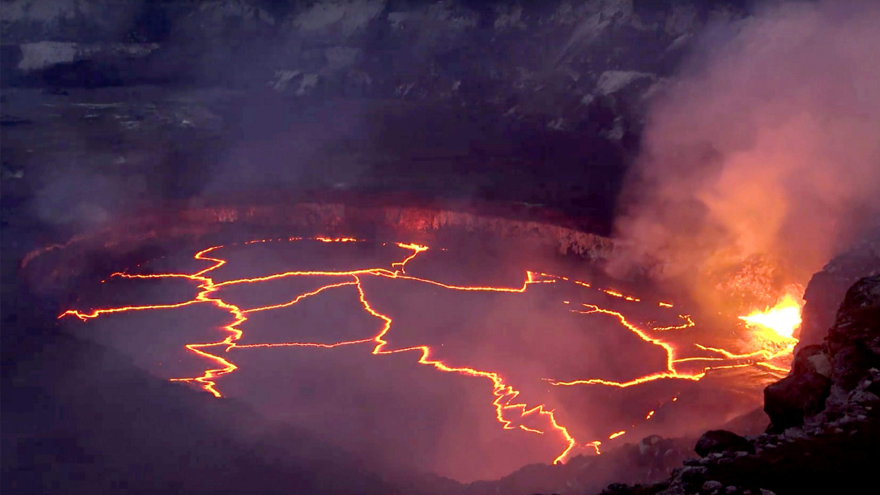 熔岩, 熔岩湖, 气氛, 火山的地貌, 野火 壁纸 1280x720 允许