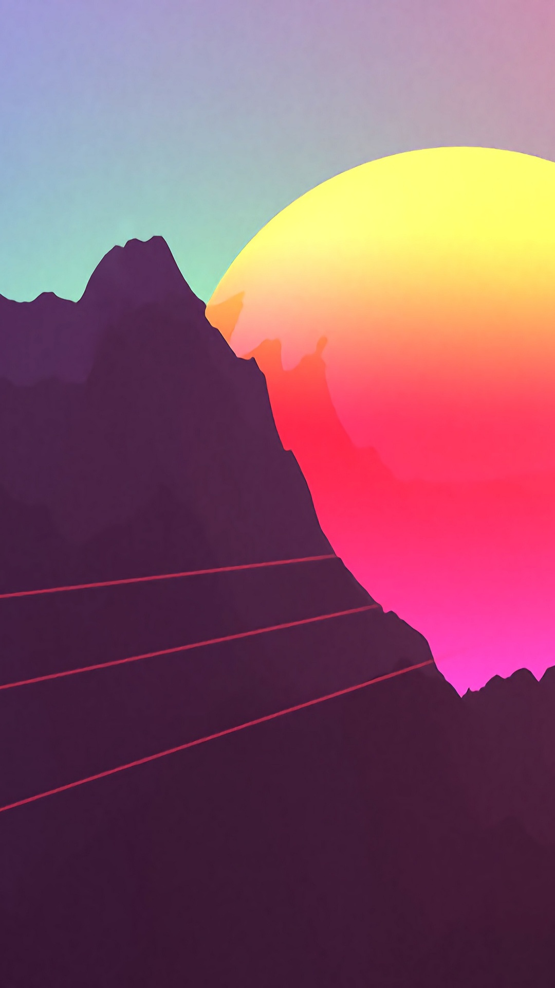 Silhouette Des Berges Bei Sonnenuntergang. Wallpaper in 1080x1920 Resolution