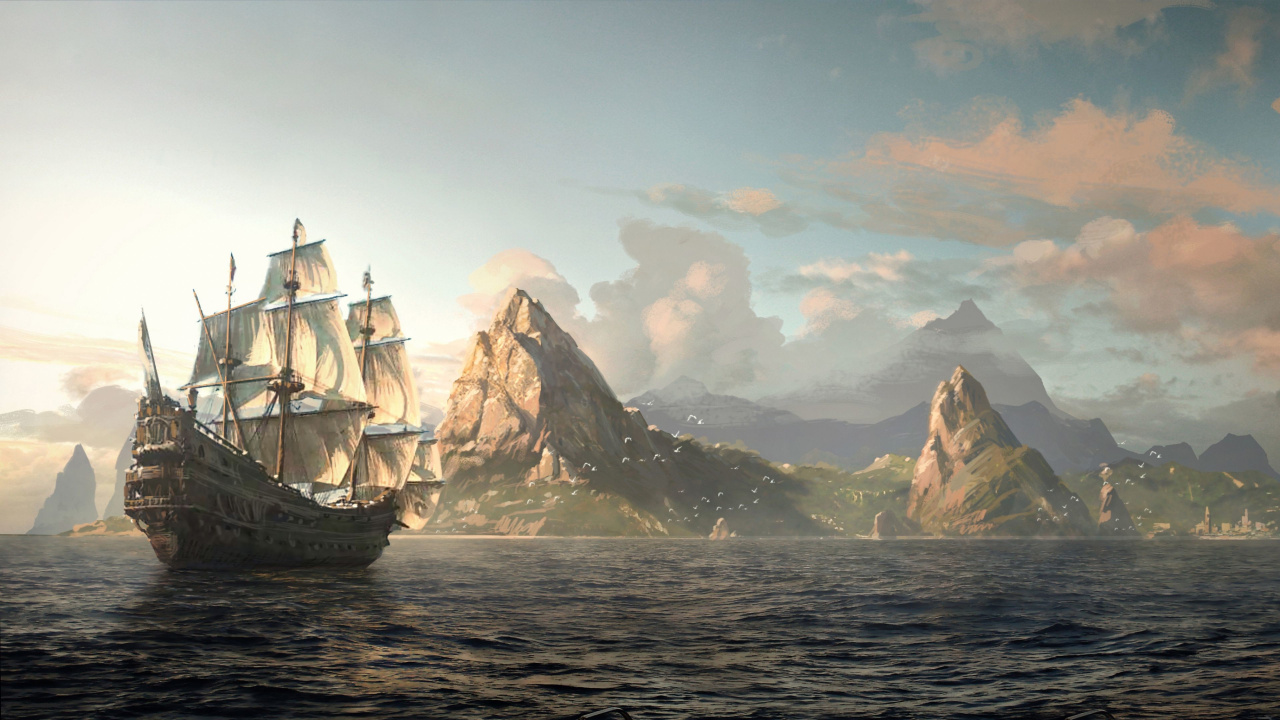 Assassins Creed Black Flag, Ubisoft, Edward Kenway, Fluyt, Galion de Manille. Wallpaper in 1280x720 Resolution