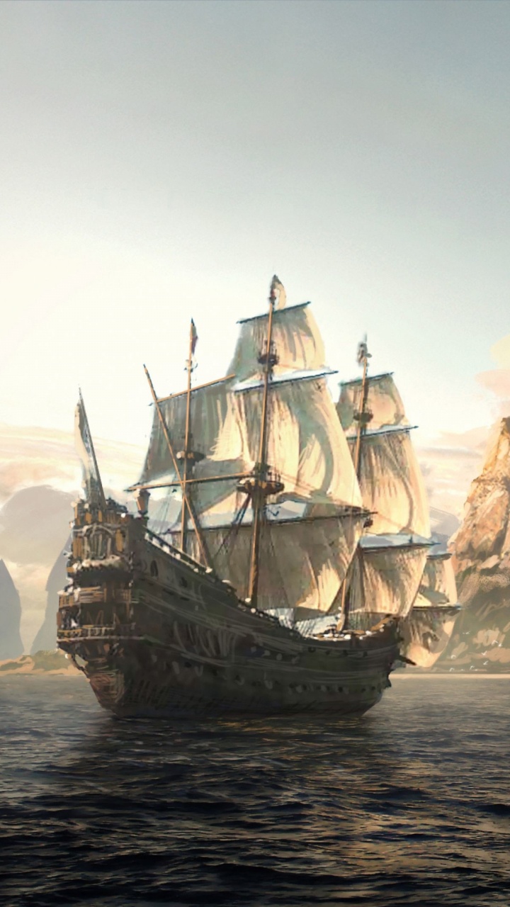 Assassins Creed Black Flag, Ubisoft, Edward Kenway, Fluyt, Manila Galleon. Wallpaper in 720x1280 Resolution