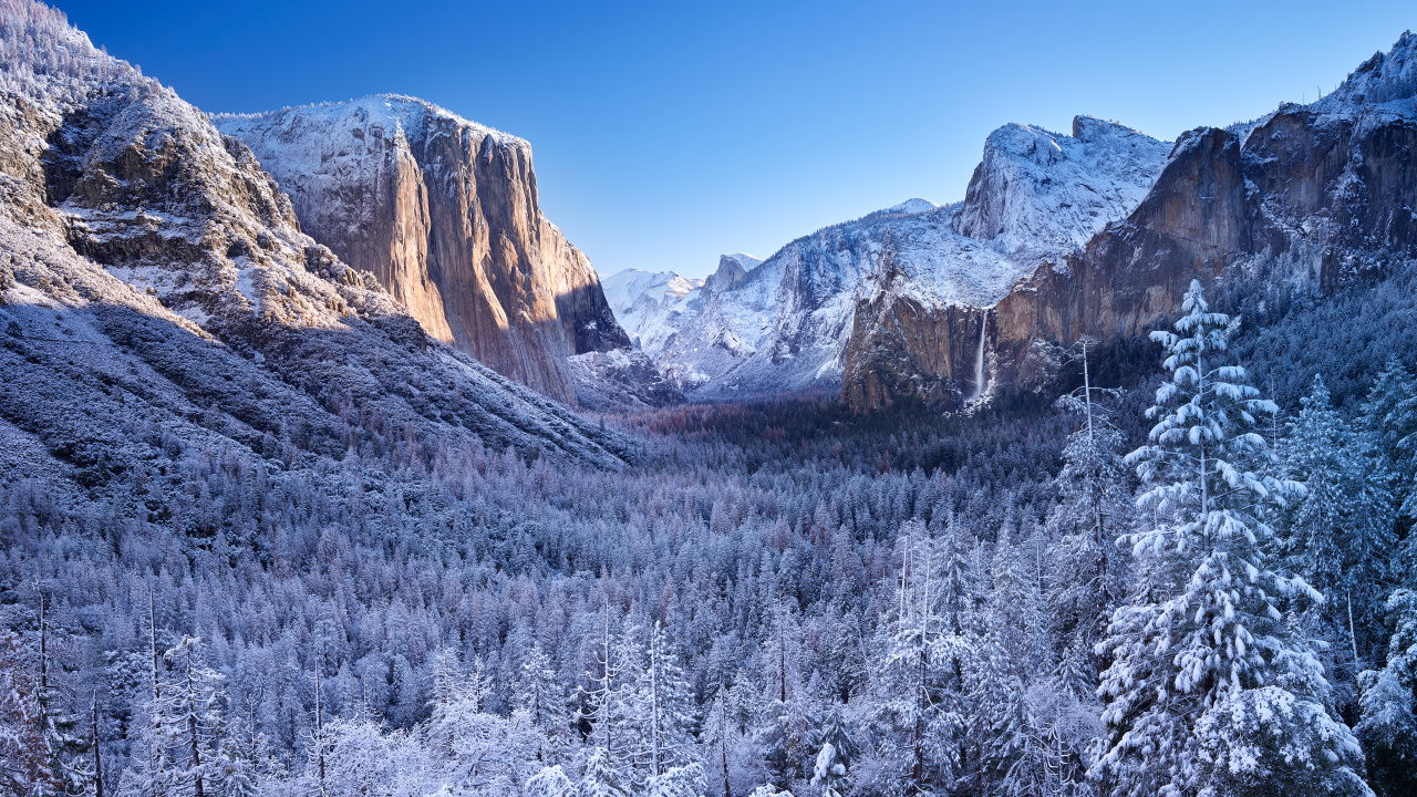 Yosemite National Park, Yosemite Valley, El Capitan, Glacier Point, Nationalpark. Wallpaper in 1280x720 Resolution