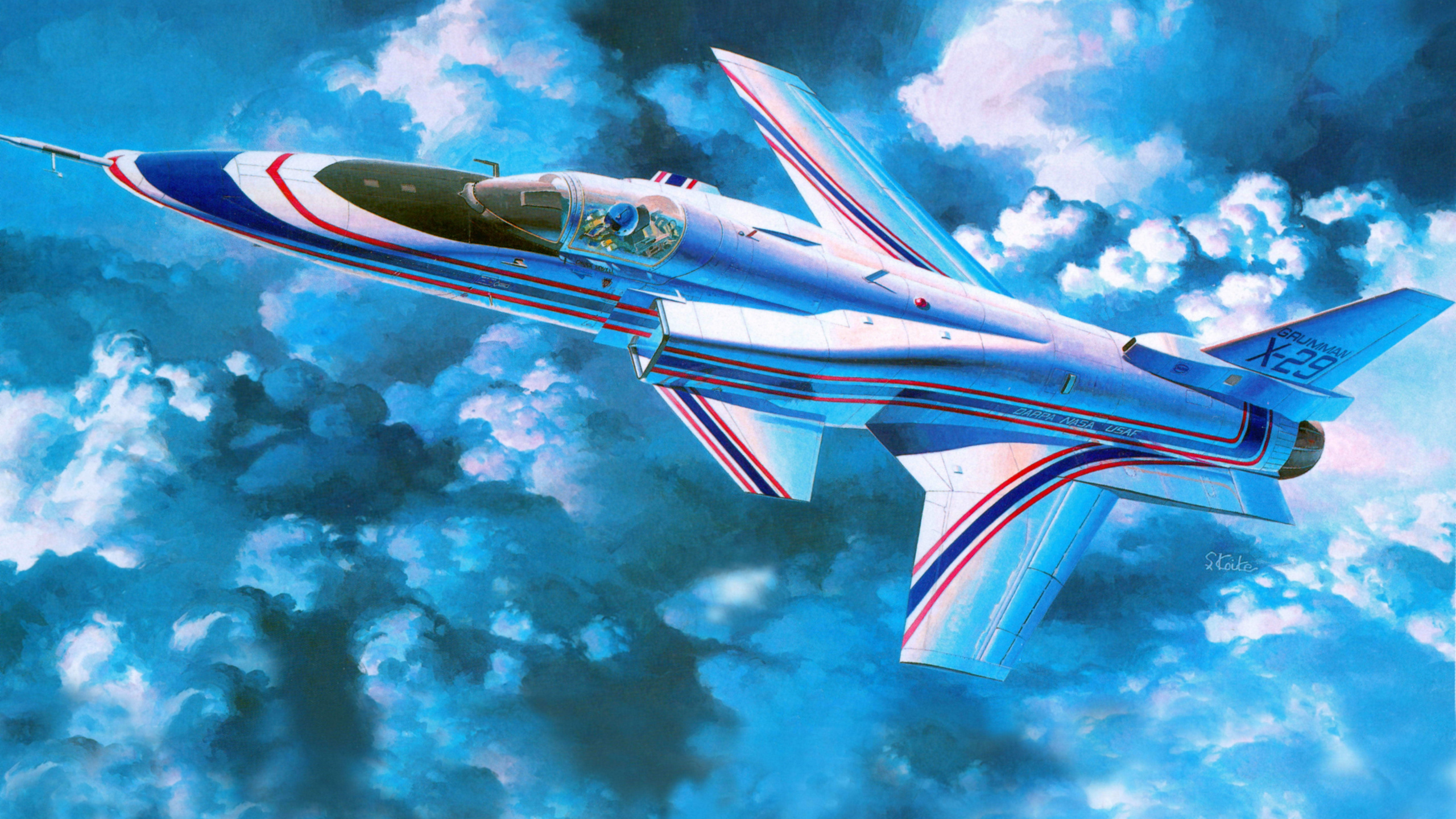 Grumman X-29, Aeronave, Grumman, Hasegawa Corporation, Aviación. Wallpaper in 2560x1440 Resolution