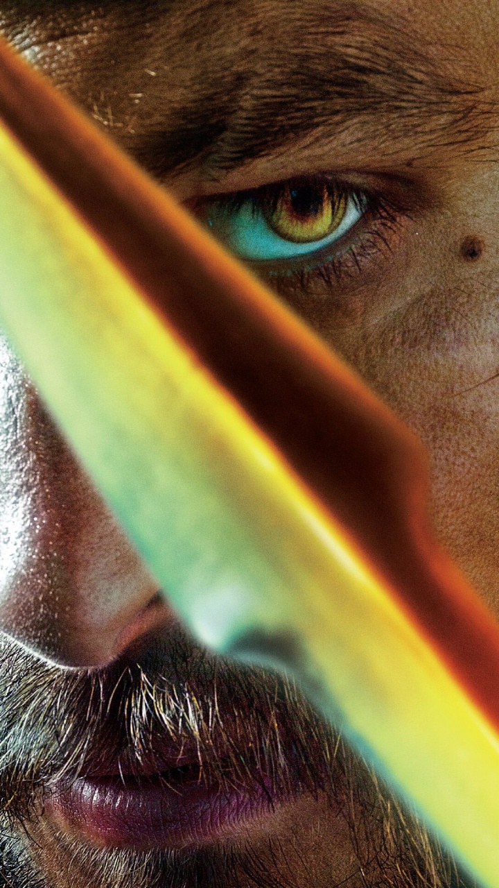 Mans Face With Brown Wooden Stick. Wallpaper in 720x1280 Resolution