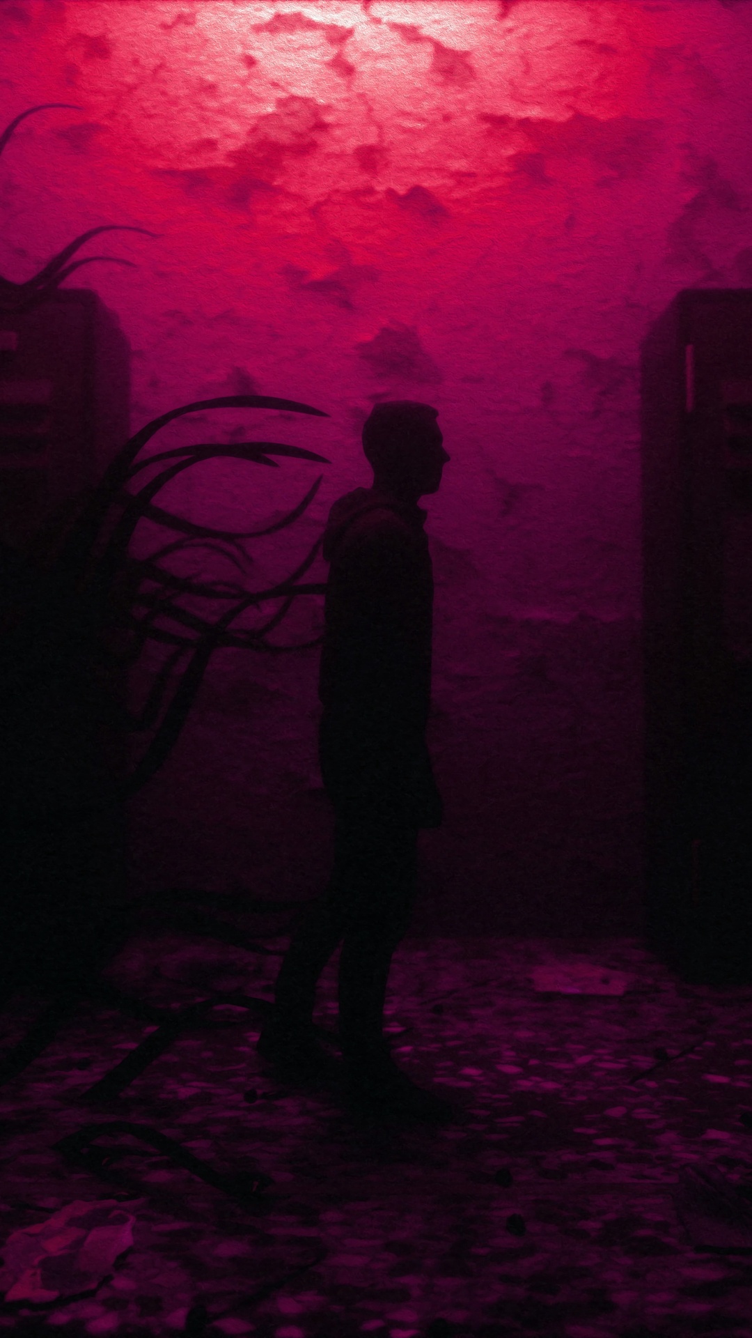Silueta de Persona de Pie en el Suelo. Wallpaper in 1080x1920 Resolution