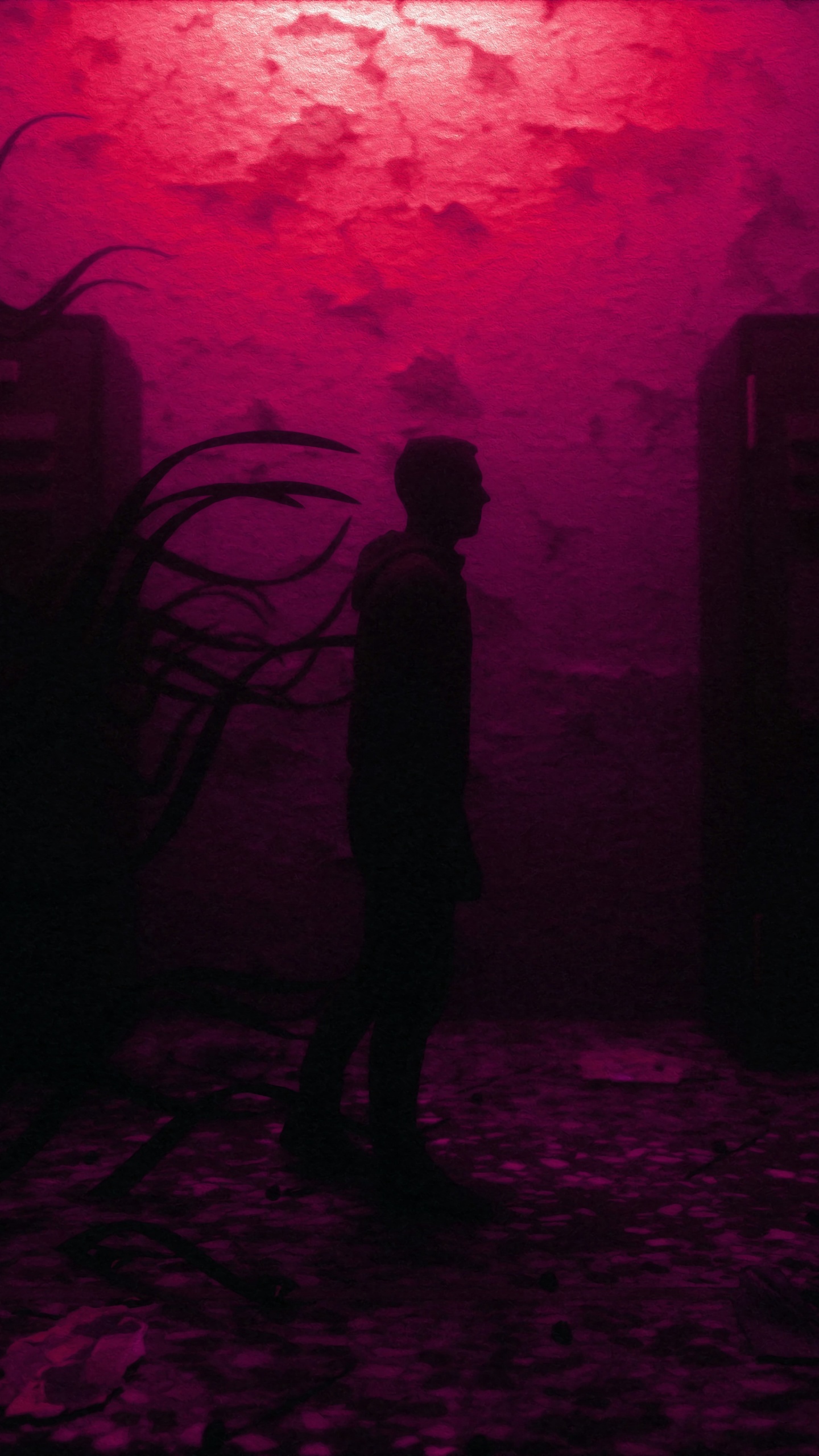 Silueta de Persona de Pie en el Suelo. Wallpaper in 1440x2560 Resolution