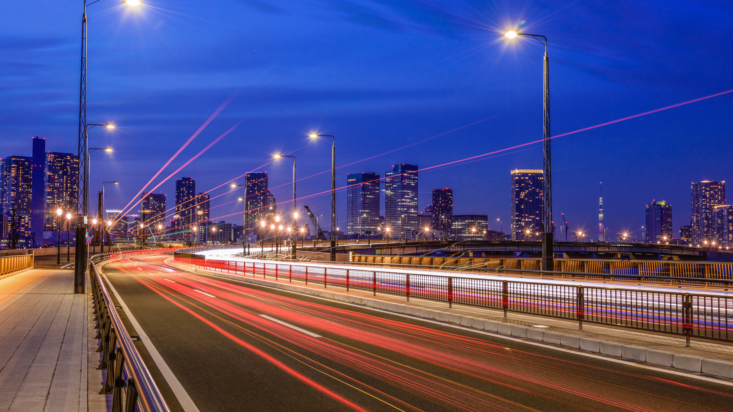 Time Lapse Photography of Cars on Road During Night Time. Wallpaper in 2560x1440 Resolution