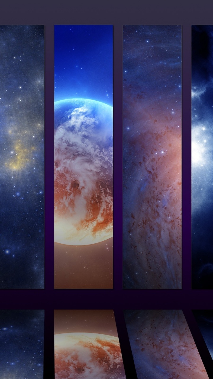 Nuages et Lune Bleus et Blancs. Wallpaper in 720x1280 Resolution