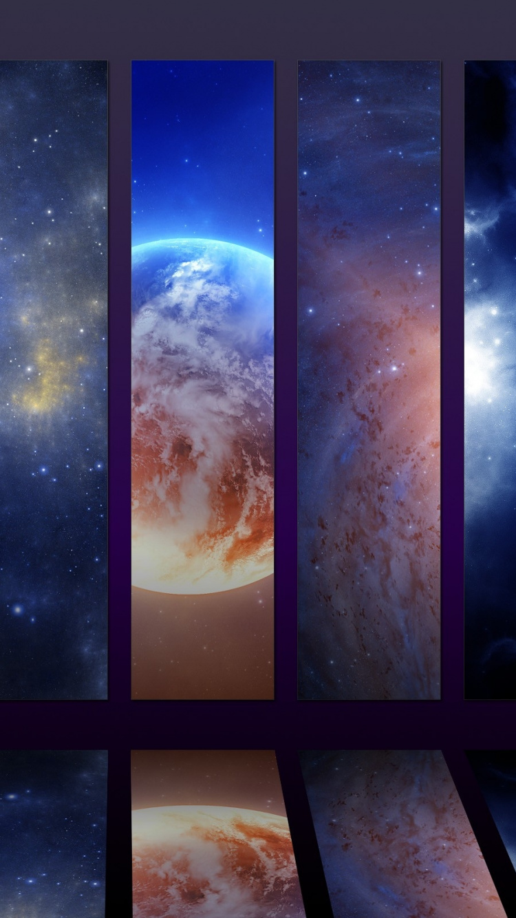 Nubes Azules y Blancas y Luna. Wallpaper in 750x1334 Resolution