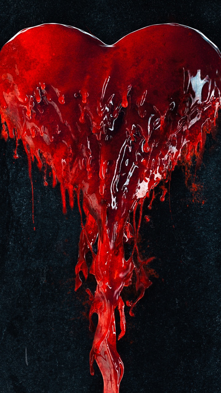 Coeur Rouge en Forme Sur Textile Noir. Wallpaper in 720x1280 Resolution