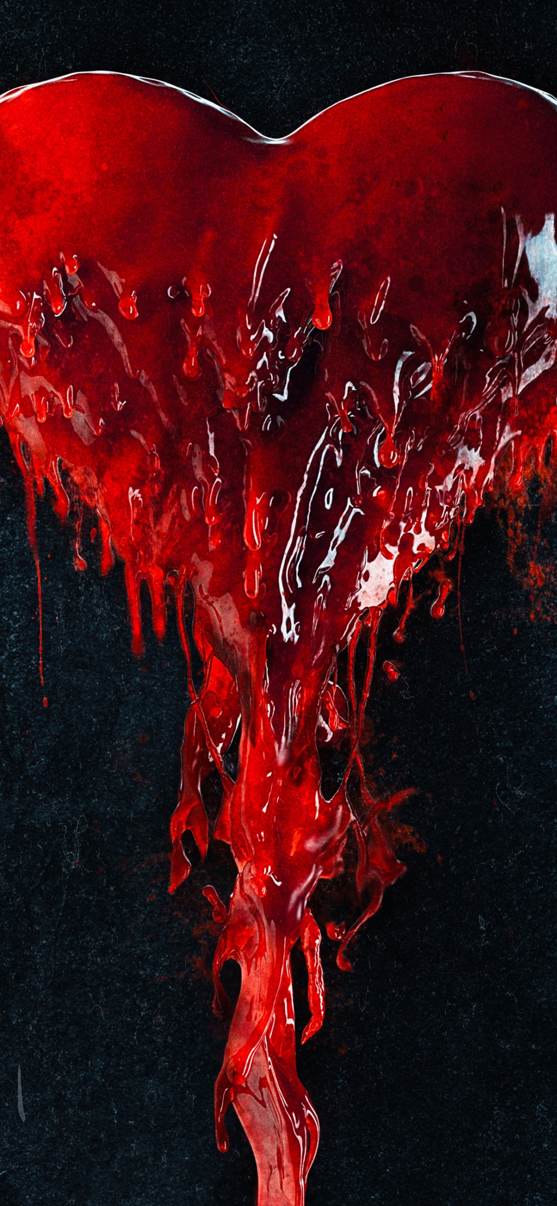 Rotes Herz in Form Auf Schwarzem Textil. Wallpaper in 1125x2436 Resolution