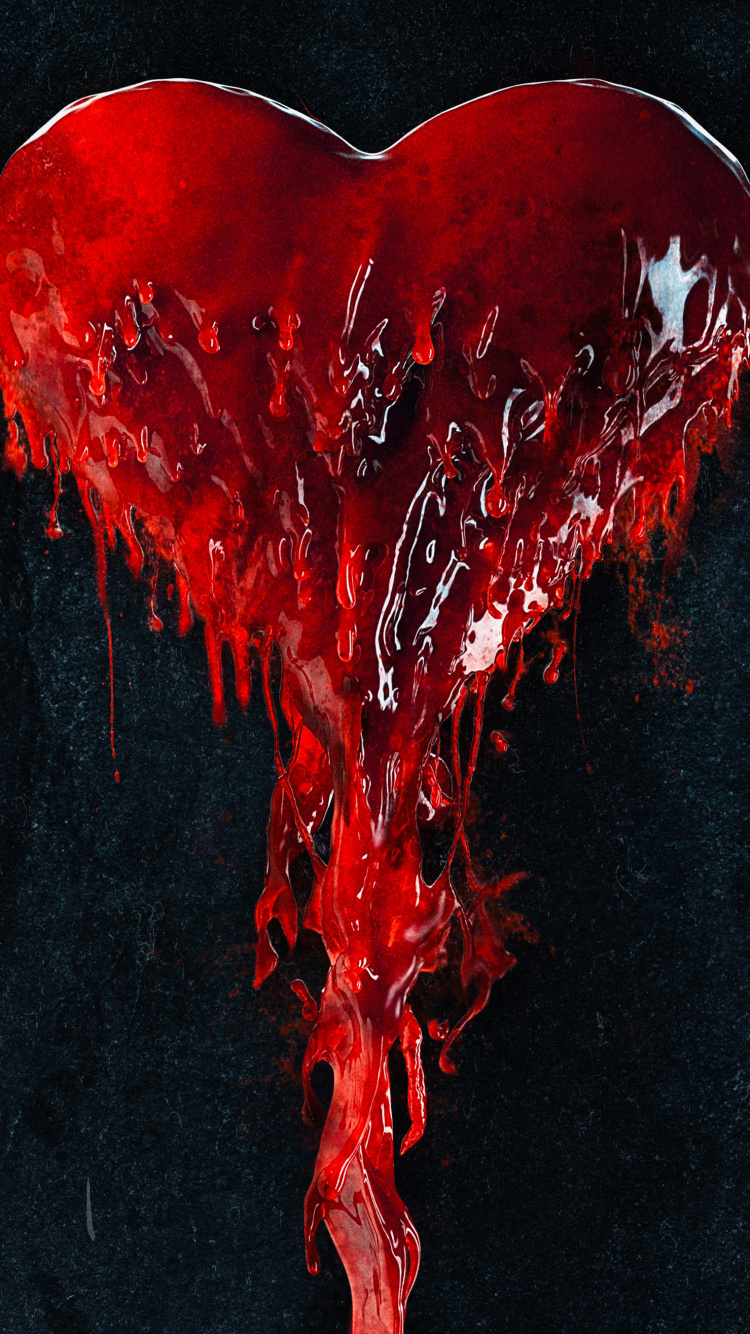 Rotes Herz in Form Auf Schwarzem Textil. Wallpaper in 750x1334 Resolution