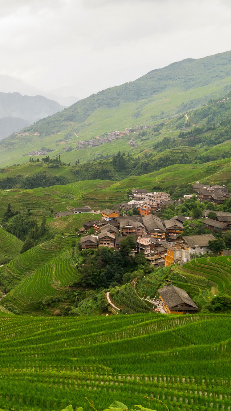 Green Mountains Under White Sky During Daytime. Wallpaper in 750x1334 Resolution