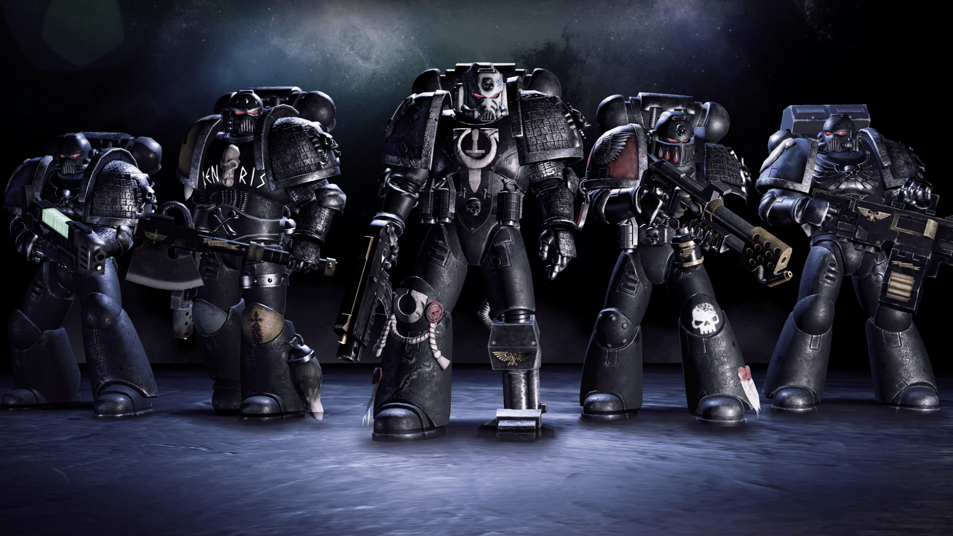 Action Figure, Robot, Darkness, Space Marines, Game. Wallpaper in 1920x1080 Resolution