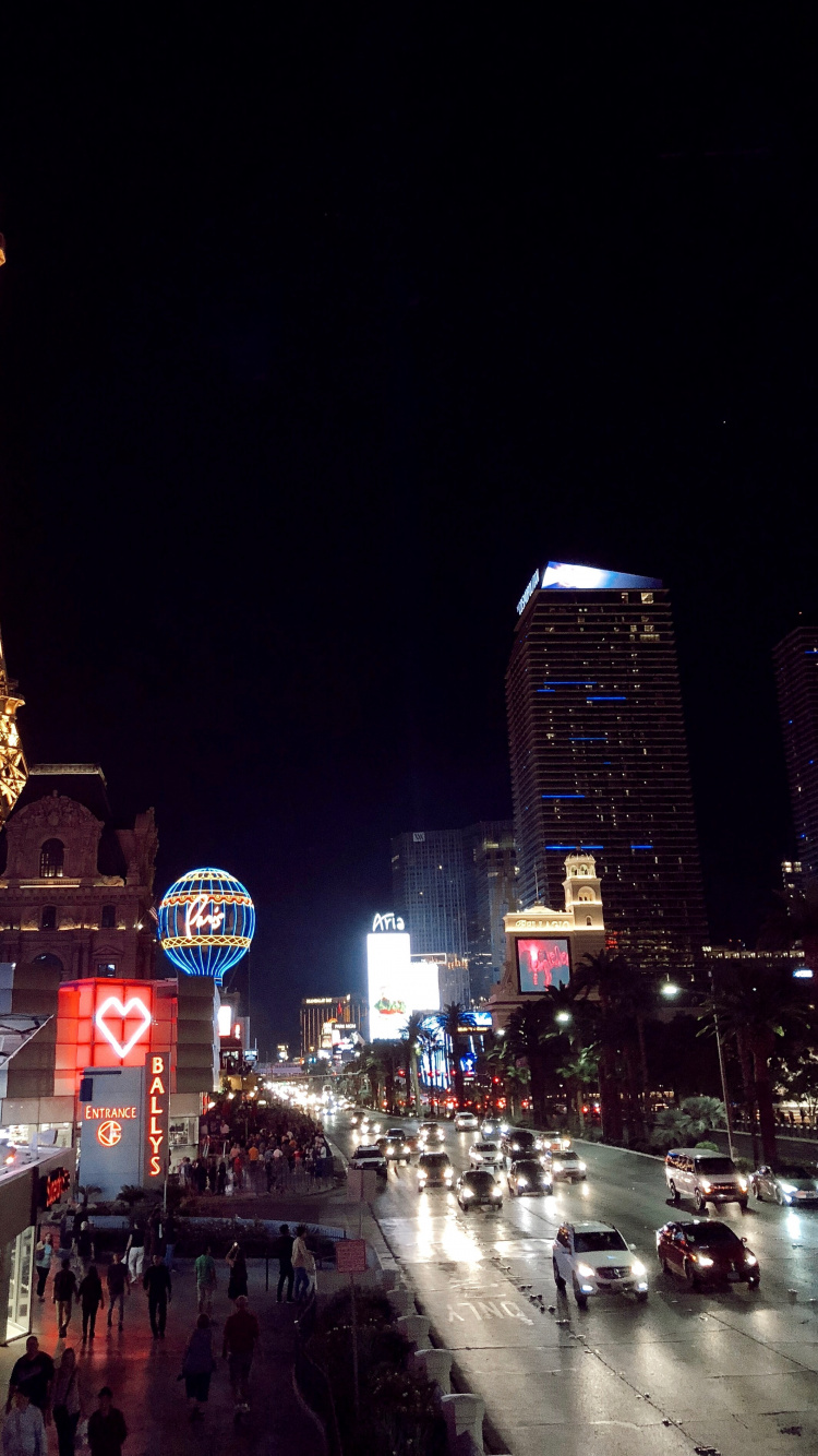 Las Vegas, USA, Paris Hotel Und Casino, Paris Las Vegas, Nacht. Wallpaper in 750x1334 Resolution