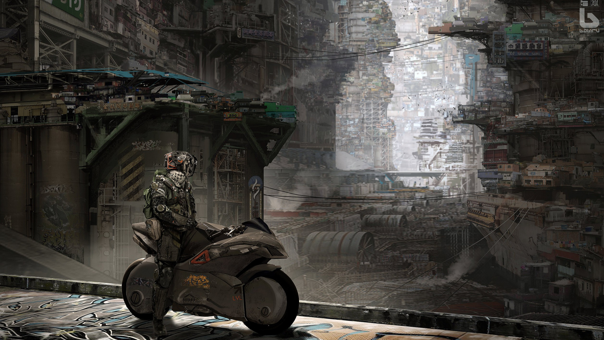 Man in Black Jacket Riding Motorcycle. Wallpaper in 1920x1080 Resolution