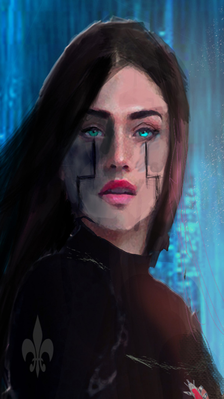 Mujer en Camisa Floral en Blanco y Negro Con Flauta Negra y Marrón. Wallpaper in 750x1334 Resolution