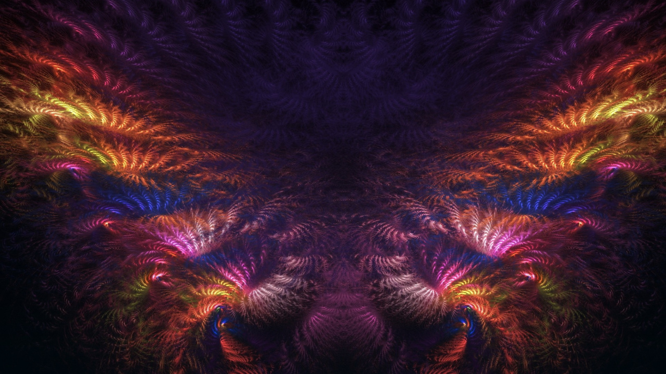 Peinture Abstraite Noire et Orange. Wallpaper in 1366x768 Resolution