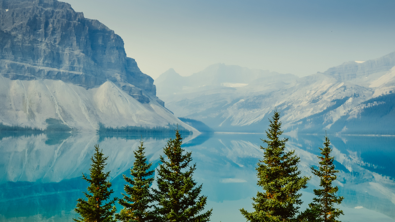 Bow Lake, Las Formaciones Montañosas, Montaña, Naturaleza, Desierto. Wallpaper in 1280x720 Resolution