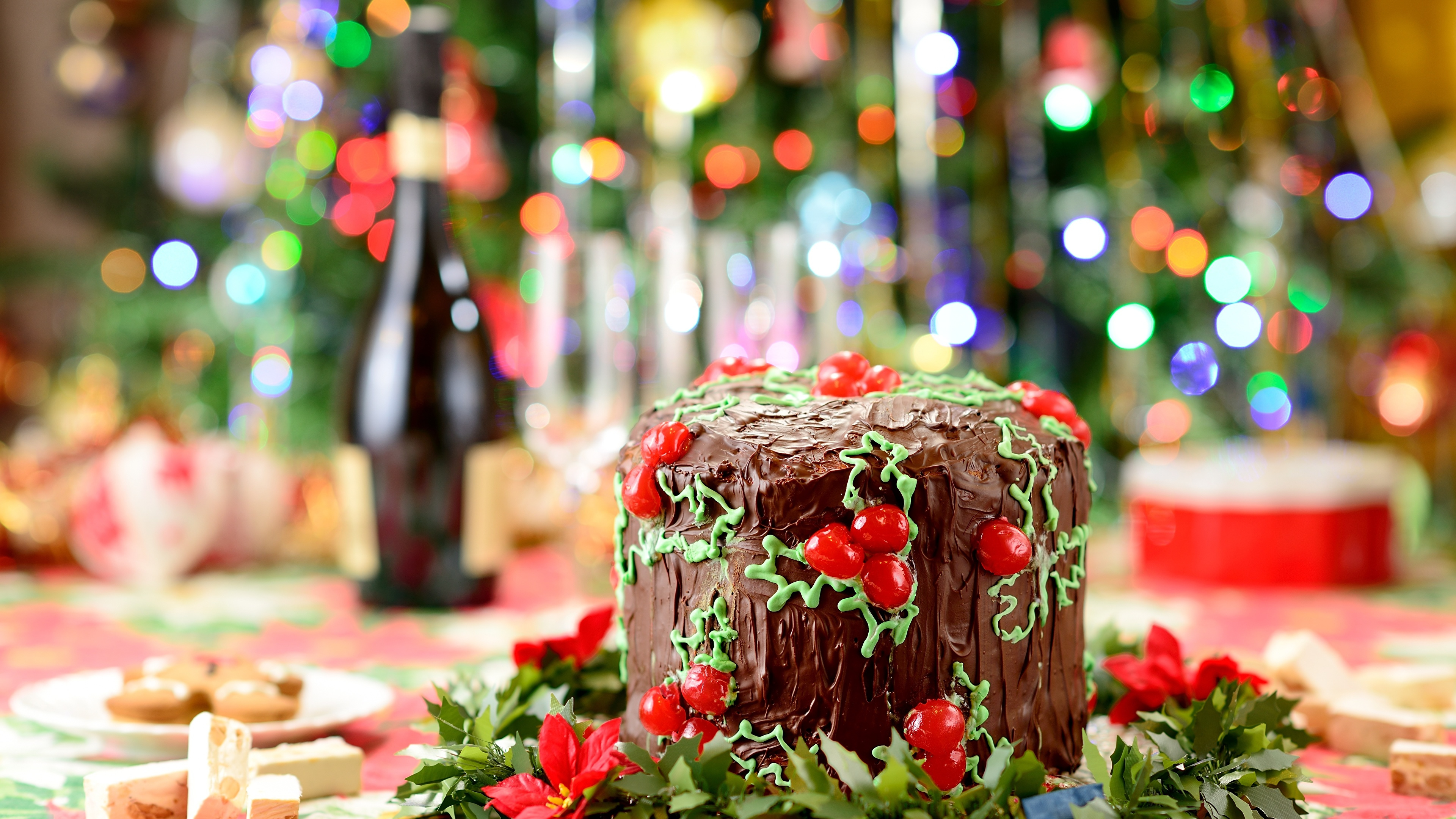 Gâteau de Noël, Gâteau au Chocolat, Gâteau, Le Jour De Noël, Dessert. Wallpaper in 3840x2160 Resolution