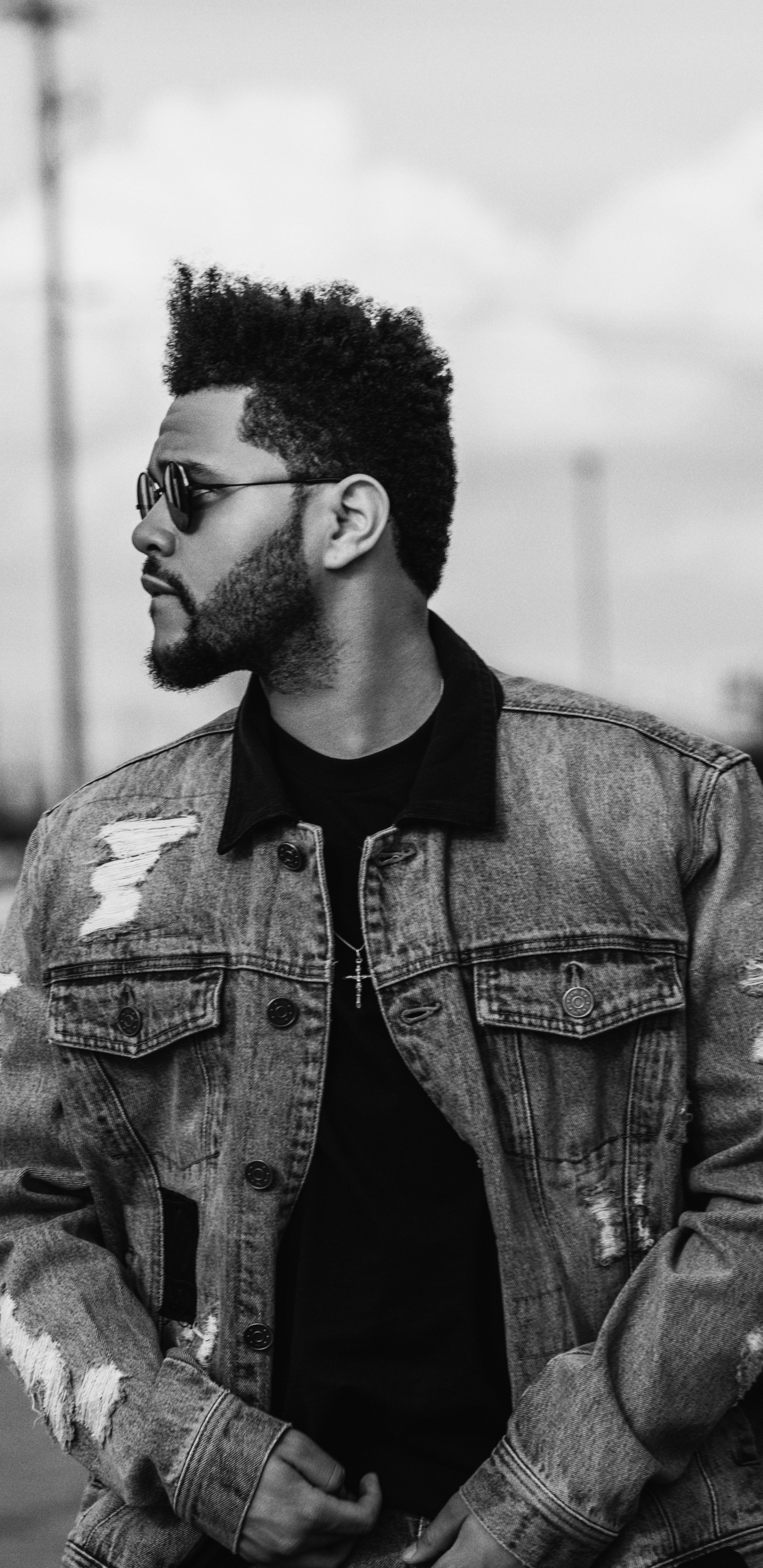 The Weeknd, Black, Monochrome, Urban Area, Snapshot. Wallpaper in 1440x2960 Resolution