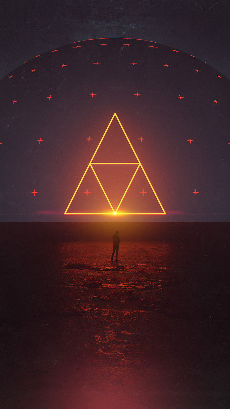 Triangle, Art, Eau, Objet Astronomique, Horizon. Wallpaper in 750x1334 Resolution