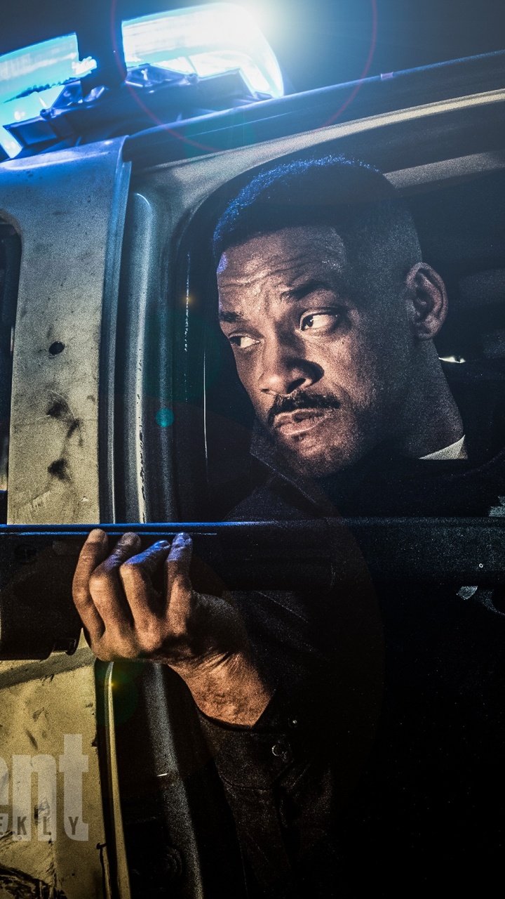 威尔*史密斯, 明亮的, Netflix, 挡风玻璃, 汽车的窗口的一部分 壁纸 720x1280 允许