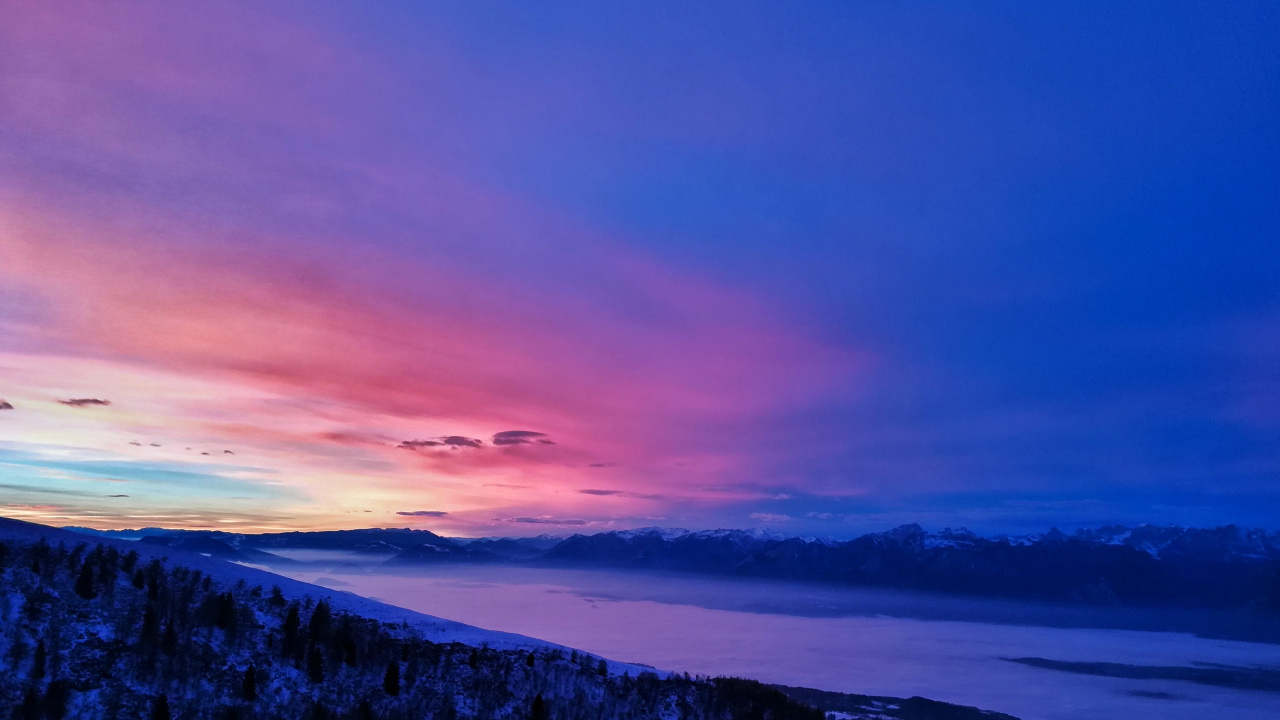 Mañana, Azul, Montaje de Escenografía, Mar, Amanecer. Wallpaper in 1280x720 Resolution